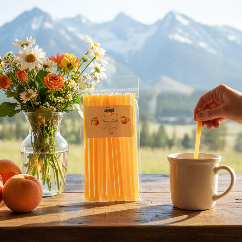 Alpine Peaks Peach Honey Sticks - Pack of 12