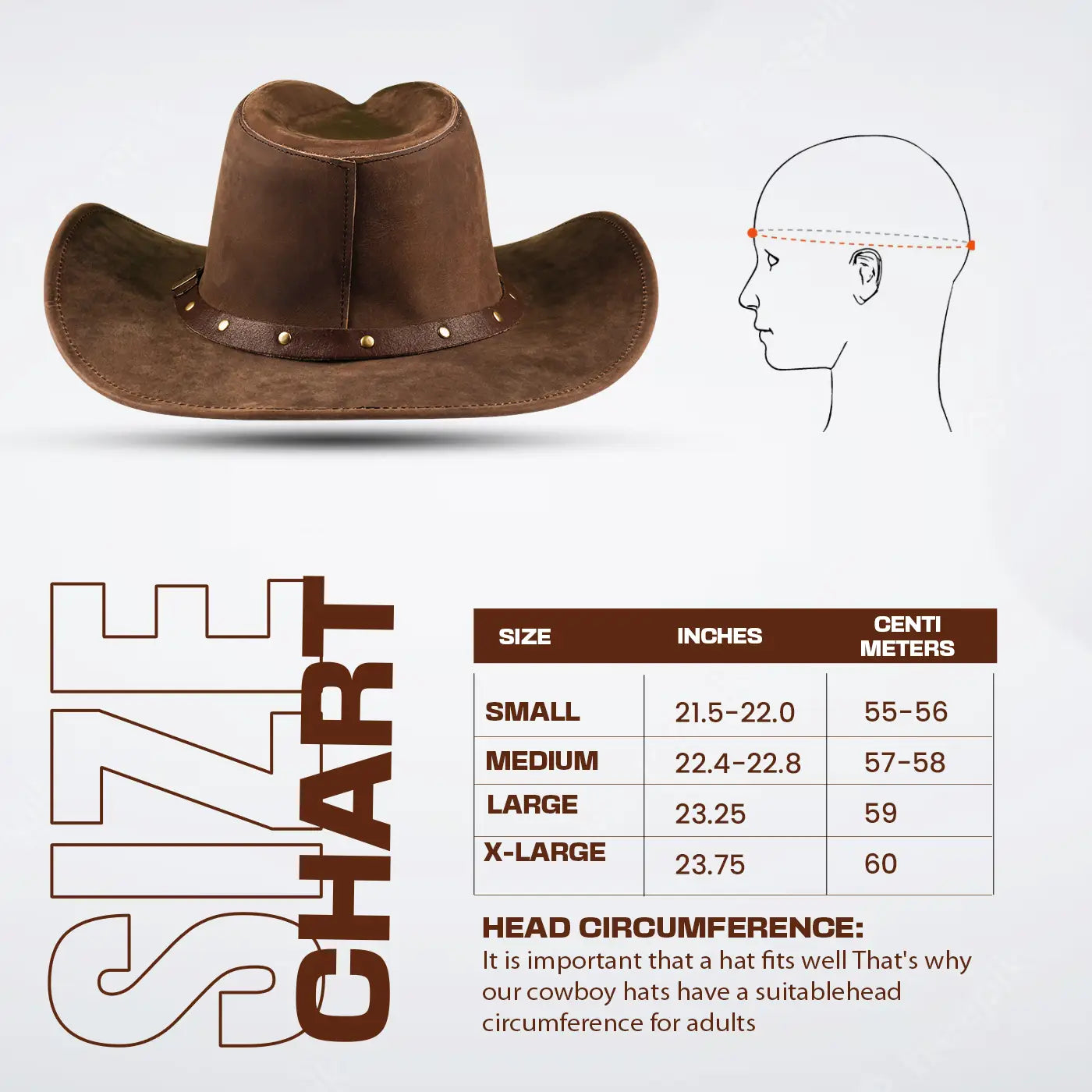 Shapeable Brown Wide Brim Western Leather Cowboy Hat