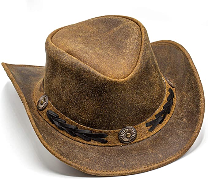 Shapeable Western Brown Leather Outback Cowboy Hat