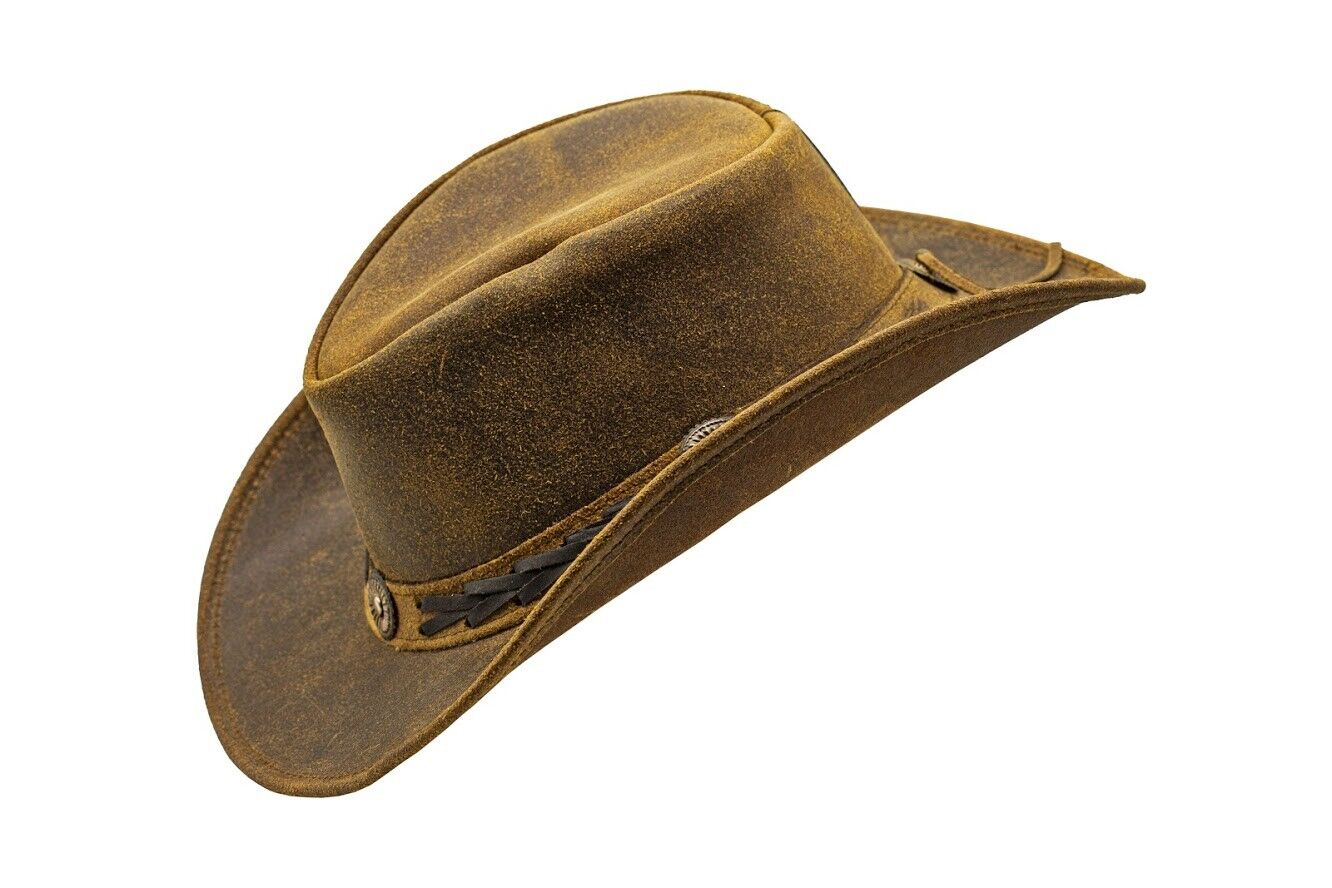 Shapeable Western Brown Leather Outback Cowboy Hat