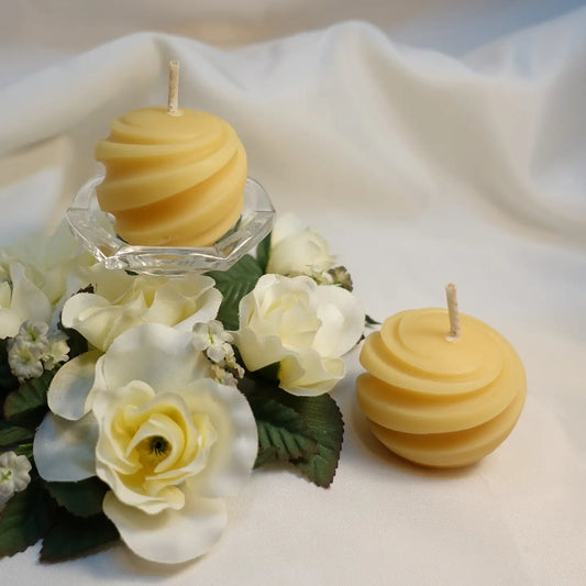 Swirl Beeswax Votive