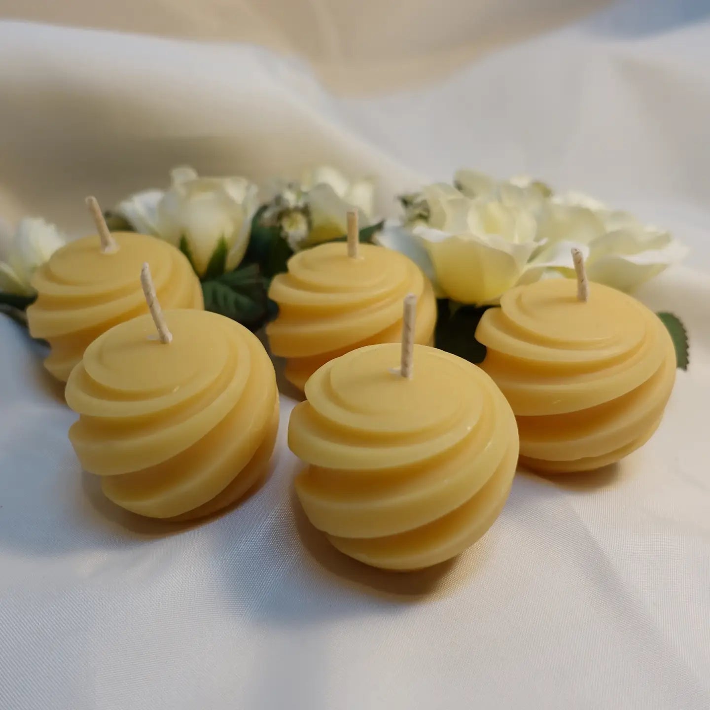 Swirl Beeswax Votive