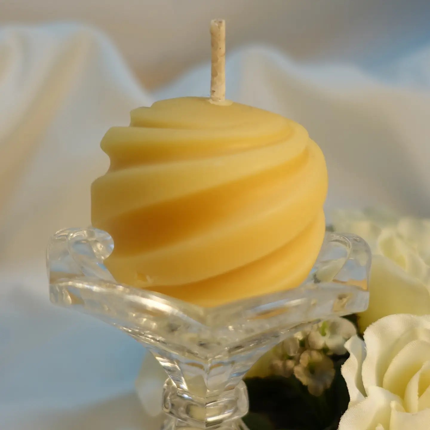 Swirl Beeswax Votive