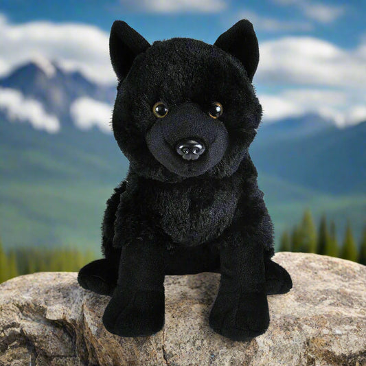 Cuddlekins Black Wolf Stuffed Animal 12"