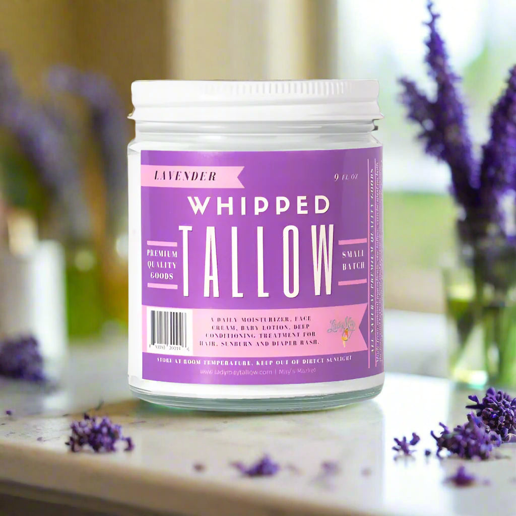 Lavender Whipped Tallow, All Natural Grass Fed Beef Tallow