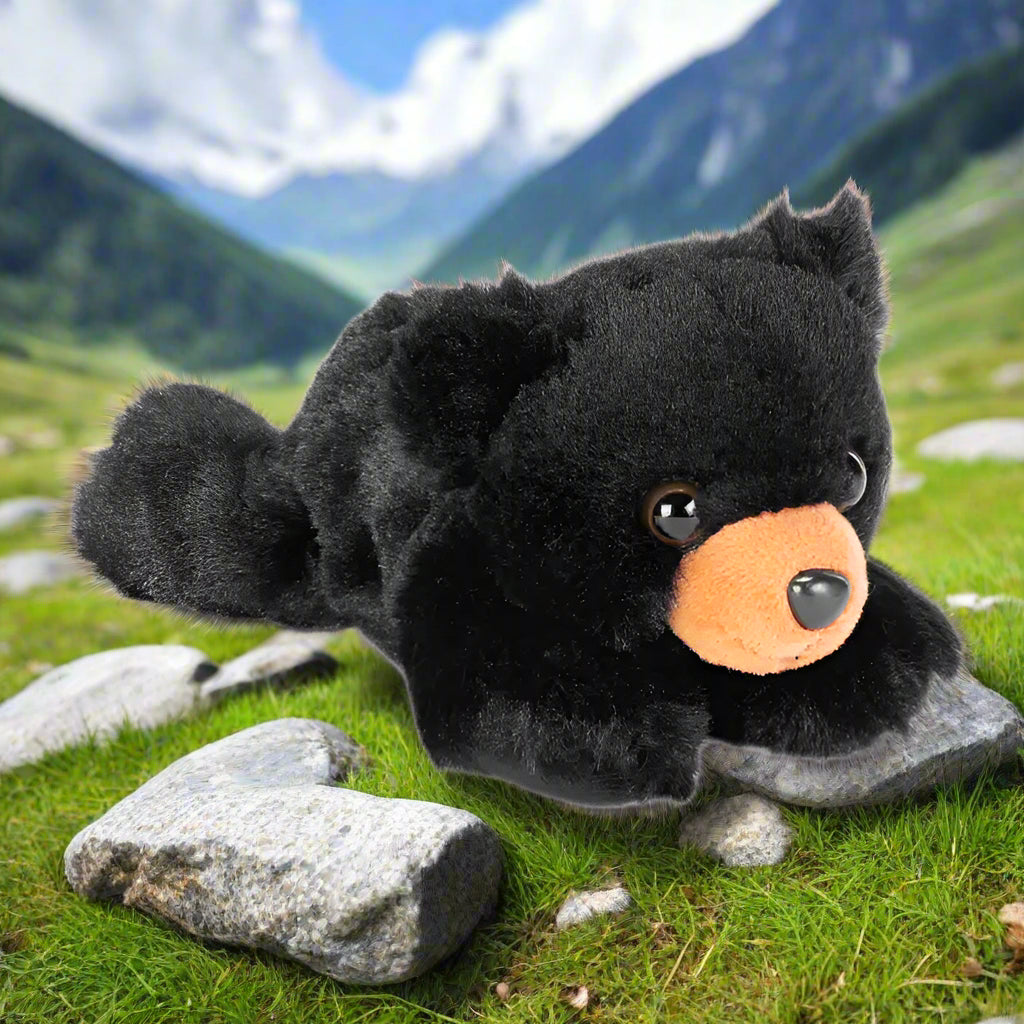 Hug'ems-Mini Black Bear Stuffed Animal 7"