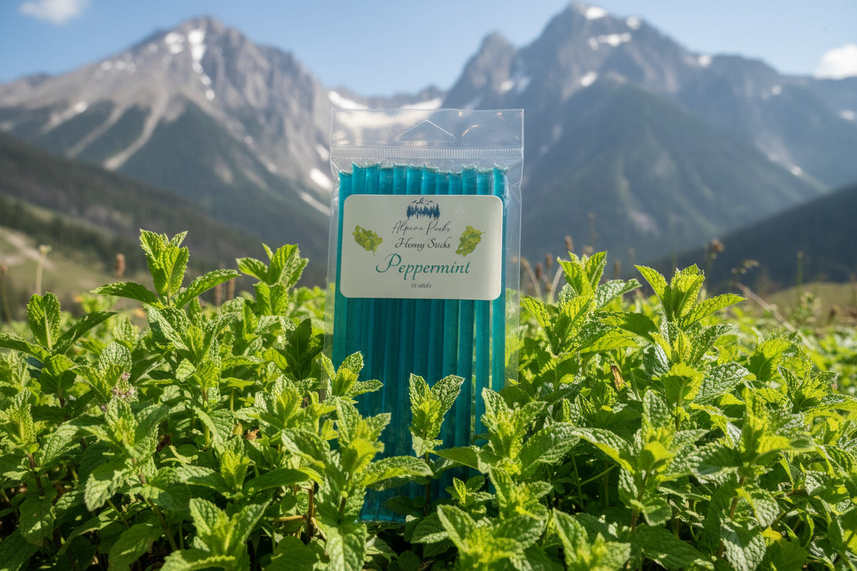 Alpine Peaks Peppermint Honey Sticks - Pack of 12