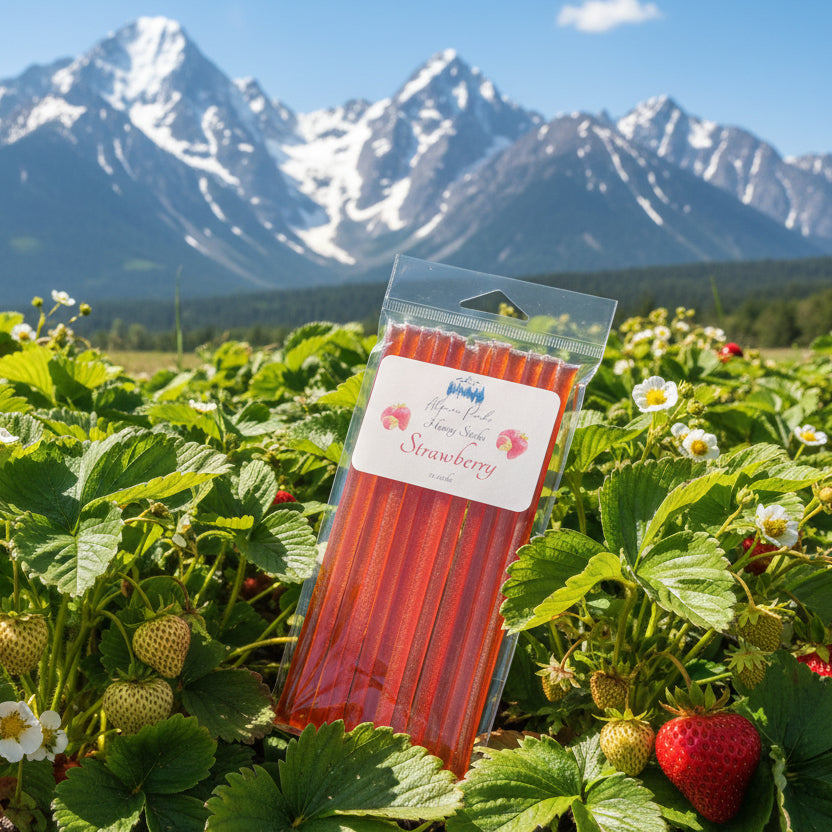 Alpine Peaks Strawberry Honey Sticks - Pack of 12