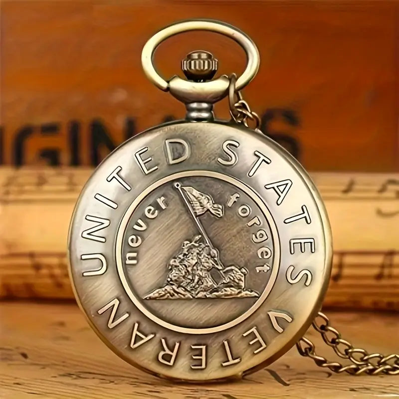 United States Veteran Pocket Watch w/ Chain