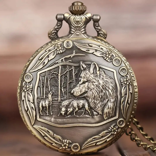 Wolf Pocket Watch w/ Chain