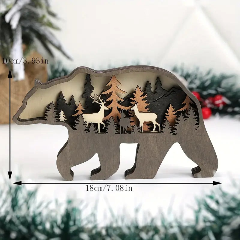 Handcrafted Multi-layer Wooden Bear