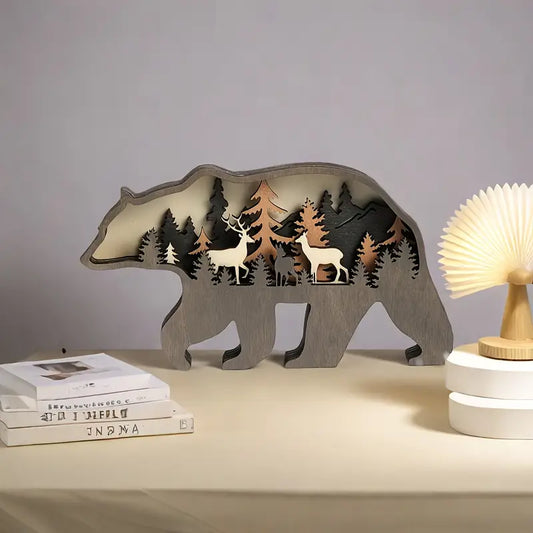 Handcrafted Multi-layer Wooden Bear