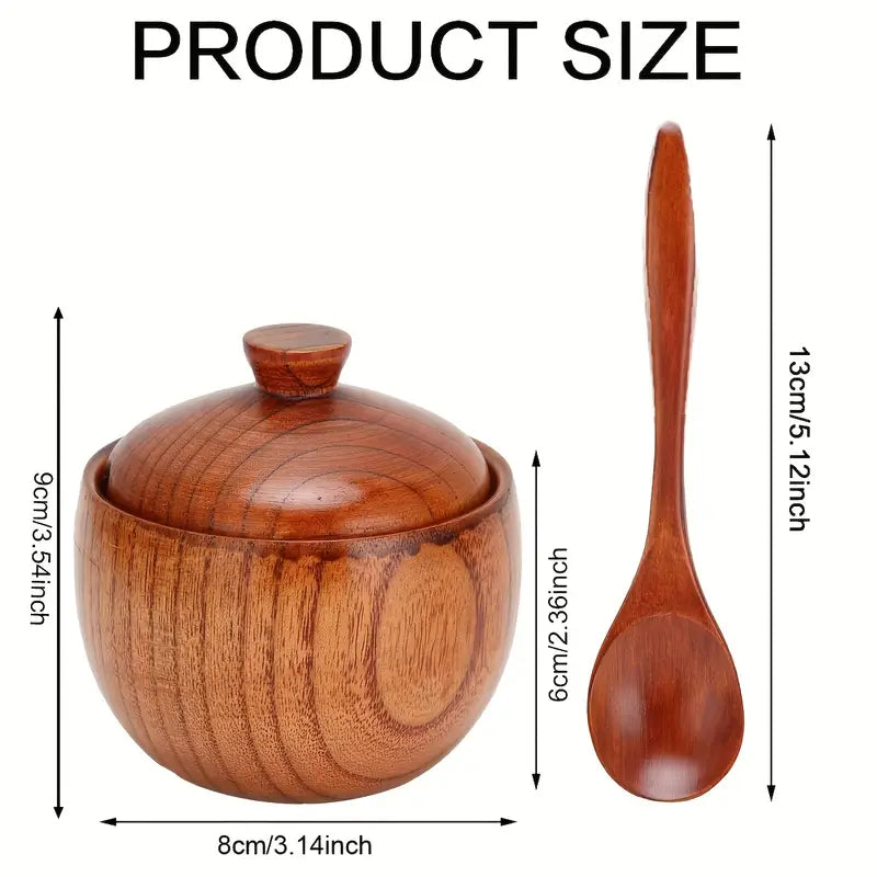 Wooden Honey Pot With Spoon