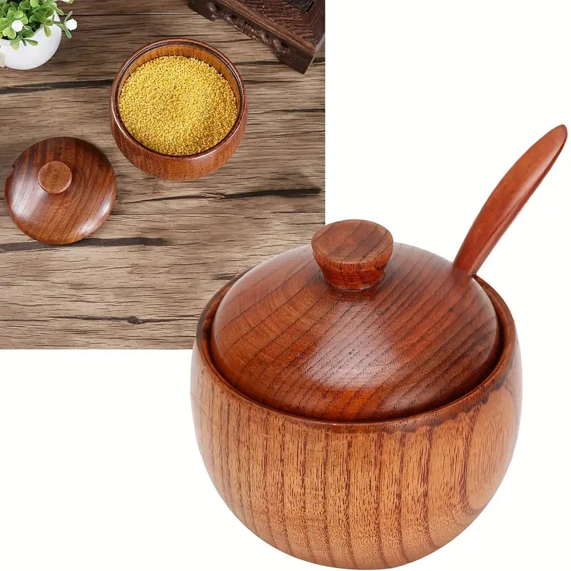 Wooden Honey Pot With Spoon