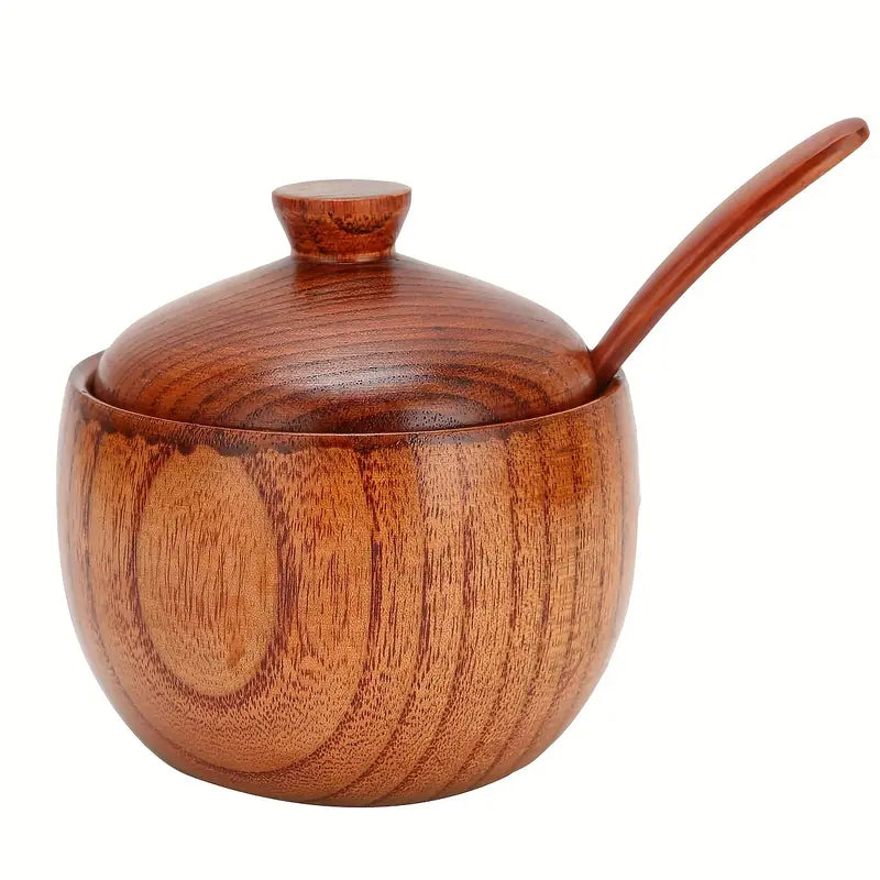 Wooden Honey Pot With Spoon