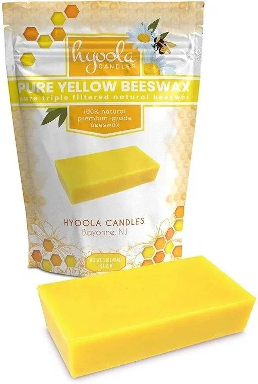 pure yellow beeswax bar