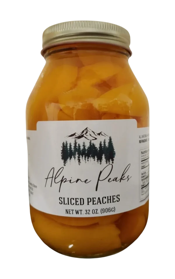 sliced peaches in a jar